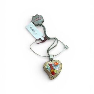 Heart-Shaped Multicolor Pendant Necklace